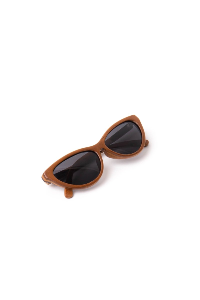 Sunglasses Eye Cat Teak Wood - Love Anchor Bali