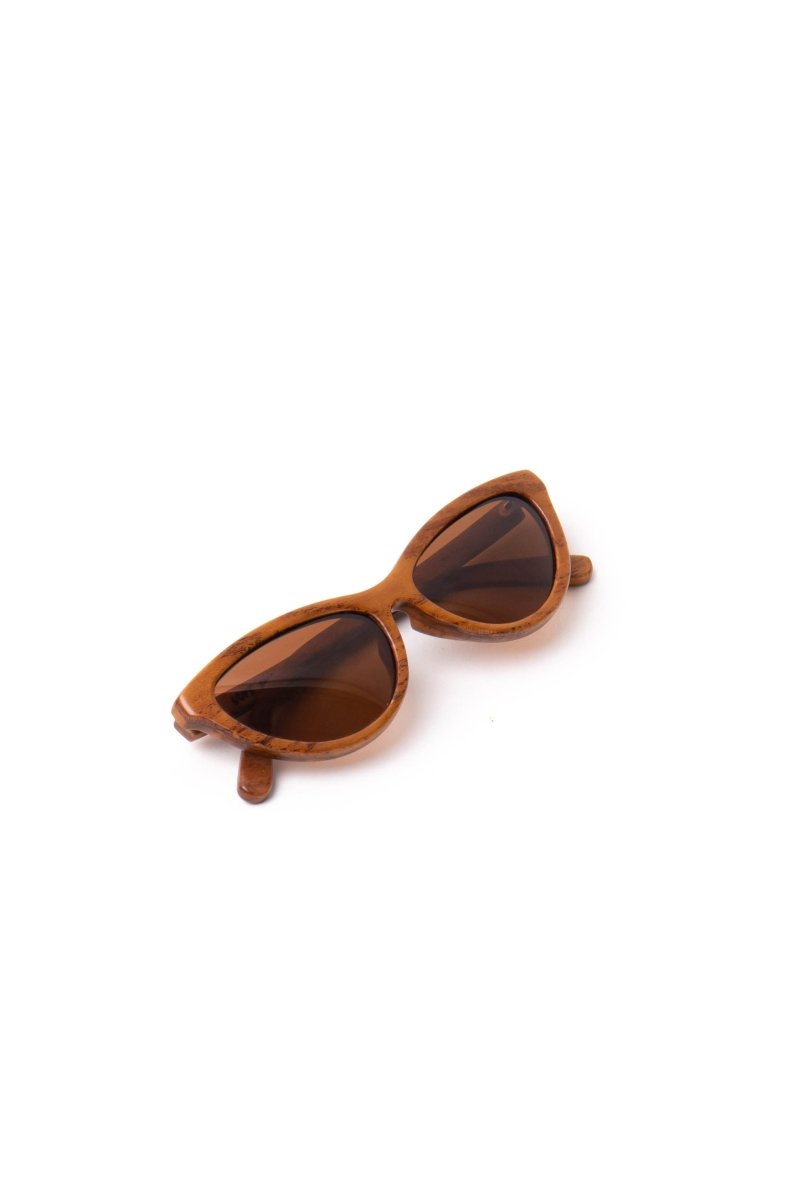 Sunglasses Eye Cat Teak Wood - Love Anchor Bali