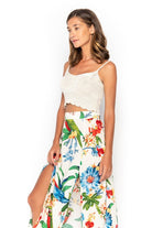 Tulip, Tropical Macaw White, Maxi Skirt - Love Anchor Bali
