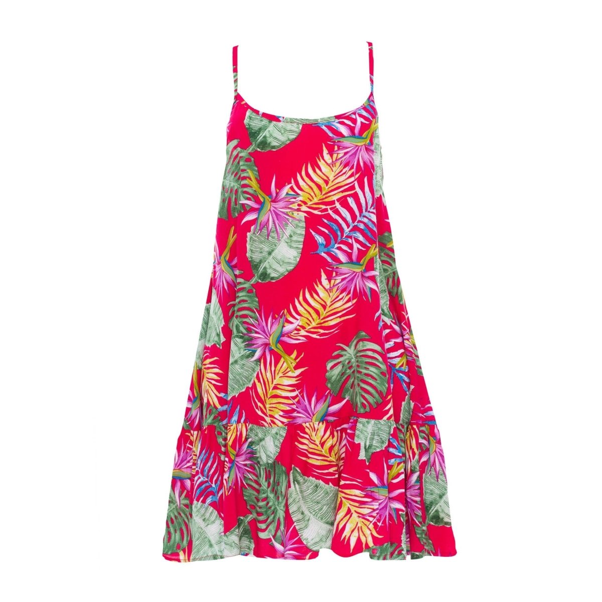 Amber, Tropical Palm White, Mini Dress - Love Anchor Bali
