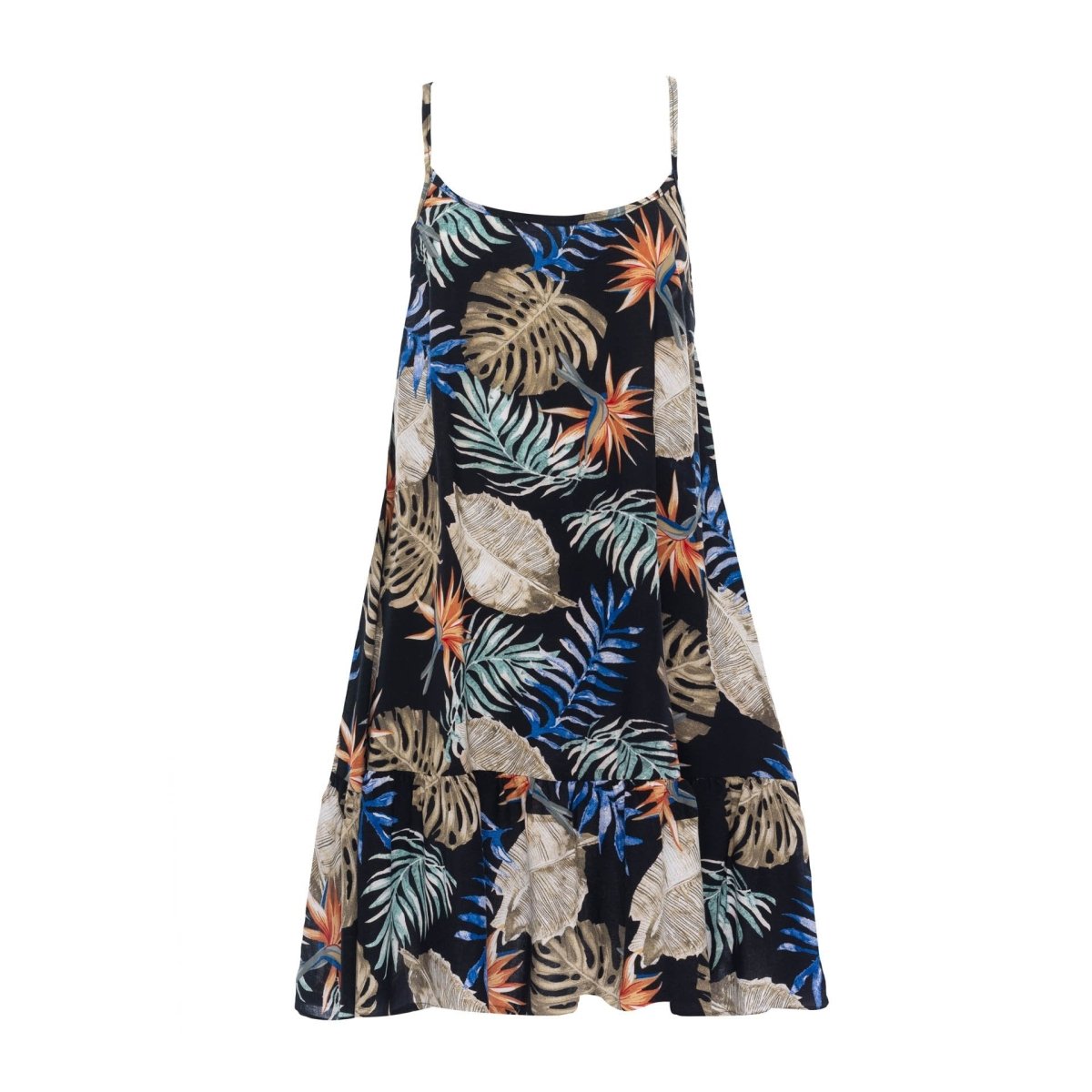 Amber, Tropical Palm White, Mini Dress - Love Anchor Bali