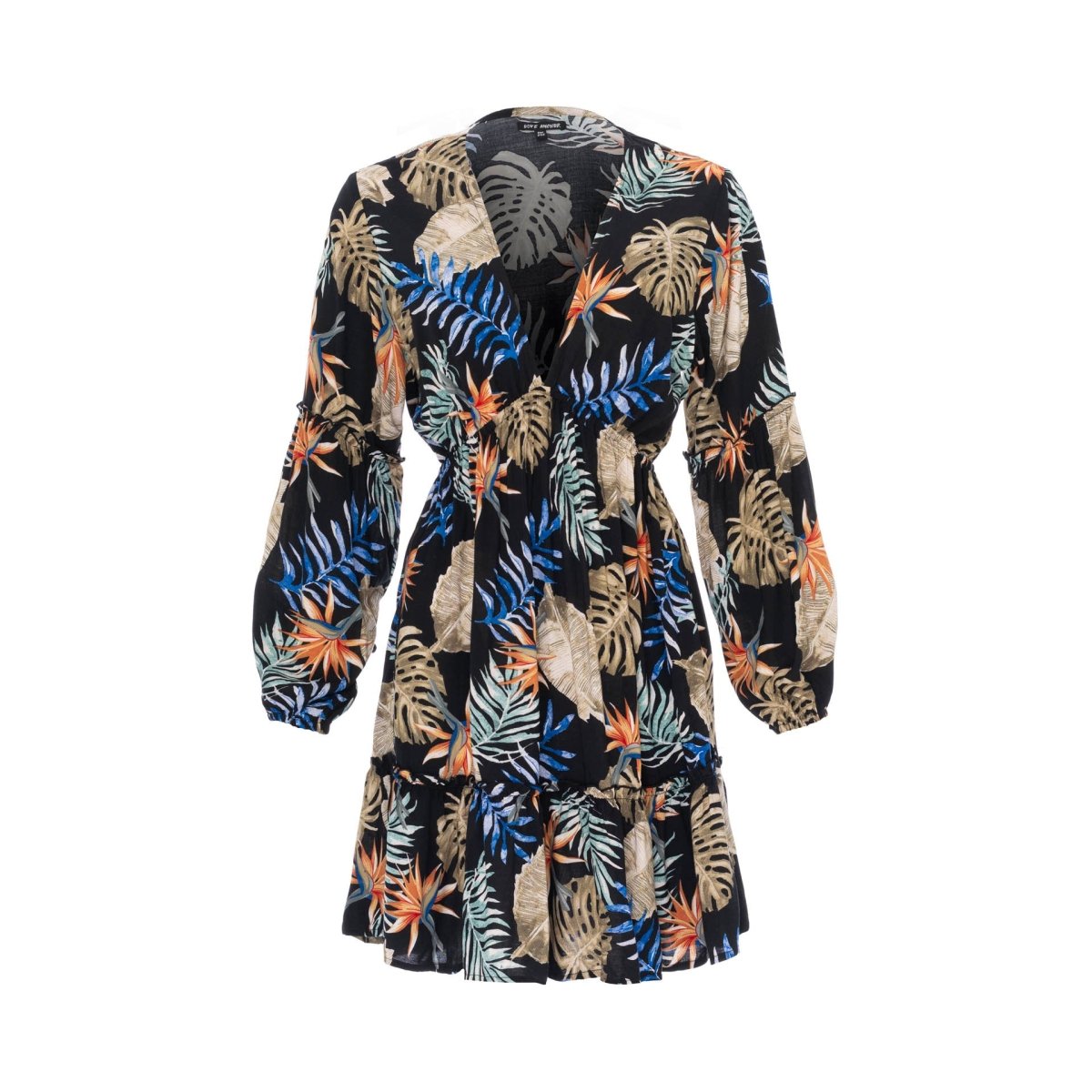 Baby Doll, Tropical Dandelion Yellow, Mini Dress - Love Anchor Bali