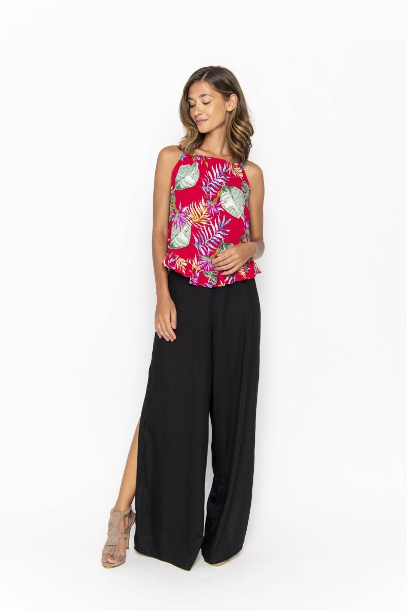 Catty, Tropical Monstera Red, Camisole - Love Anchor Bali