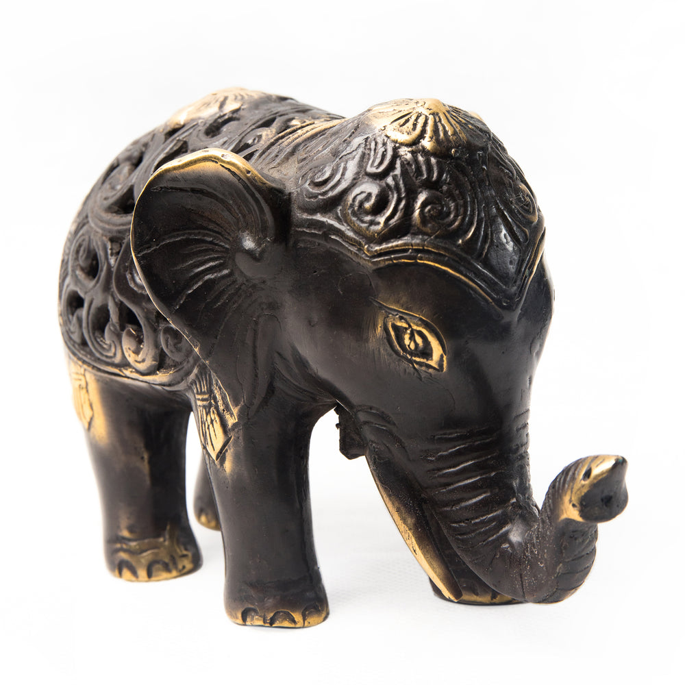 bazaar, copper&brass, homewares Copper Brass Miniature Elephant 5