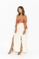 Cropped Gypsy, Plain, Long Flounce Sleeve Top, Wholesale - Love Anchor Bali