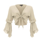 Cropped Gypsy, Plain, Long Flounce Sleeve Top, Wholesale - Love Anchor Bali