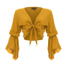 Cropped Gypsy, Plain, Long Flounce Sleeve Top, Wholesale - Love Anchor Bali