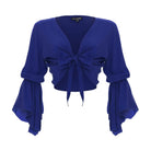 Cropped Gypsy, Plain, Long Flounce Sleeve Top, Wholesale - Love Anchor Bali