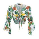 Cropped Gypsy, Tropical, Long Flounce Sleeve Top, Wholesale - Love Anchor Bali