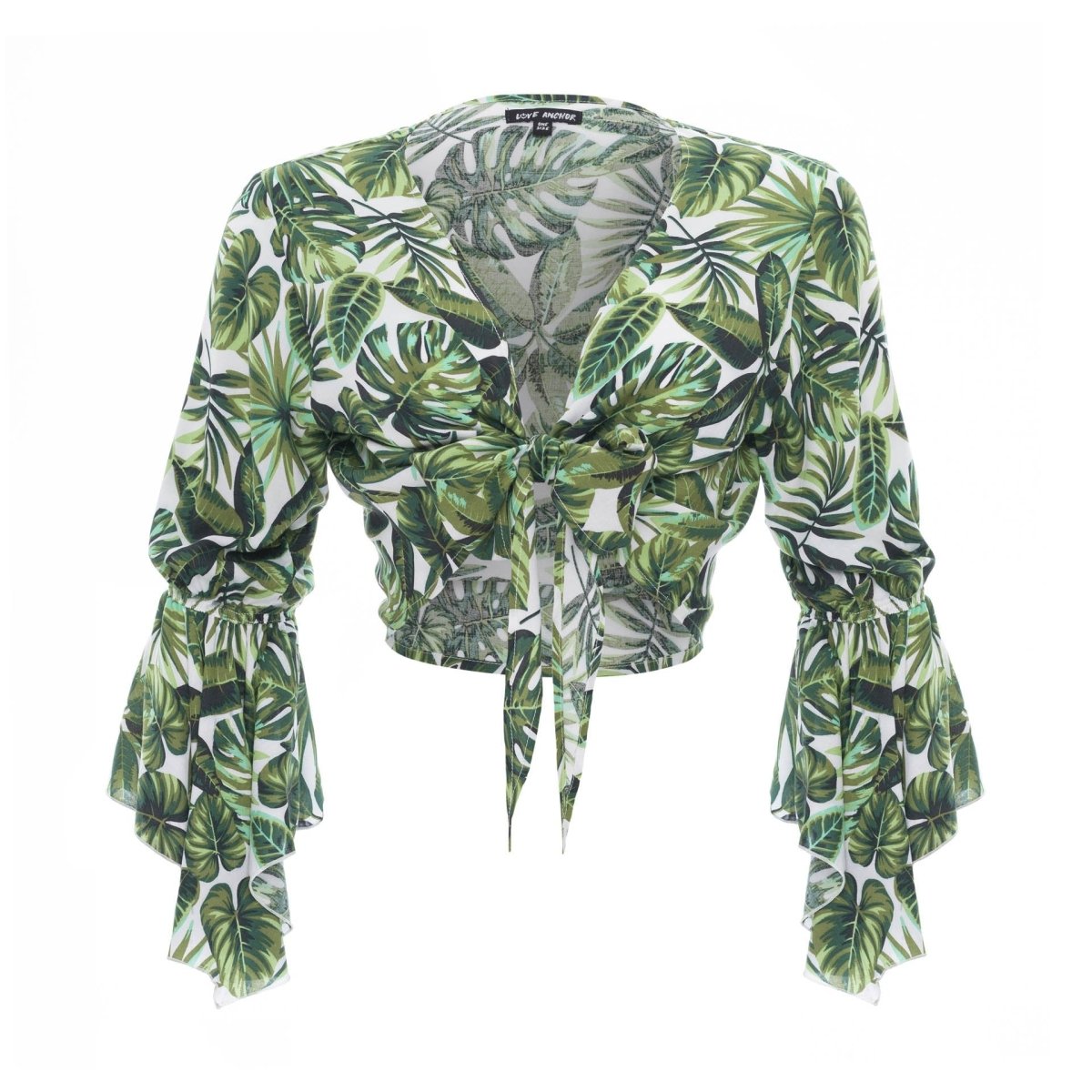 Cropped Gypsy, Tropical, Long Flounce Sleeve Top, Wholesale - Love Anchor Bali