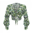 Cropped Gypsy, Tropical, Long Flounce Sleeve Top, Wholesale - Love Anchor Bali