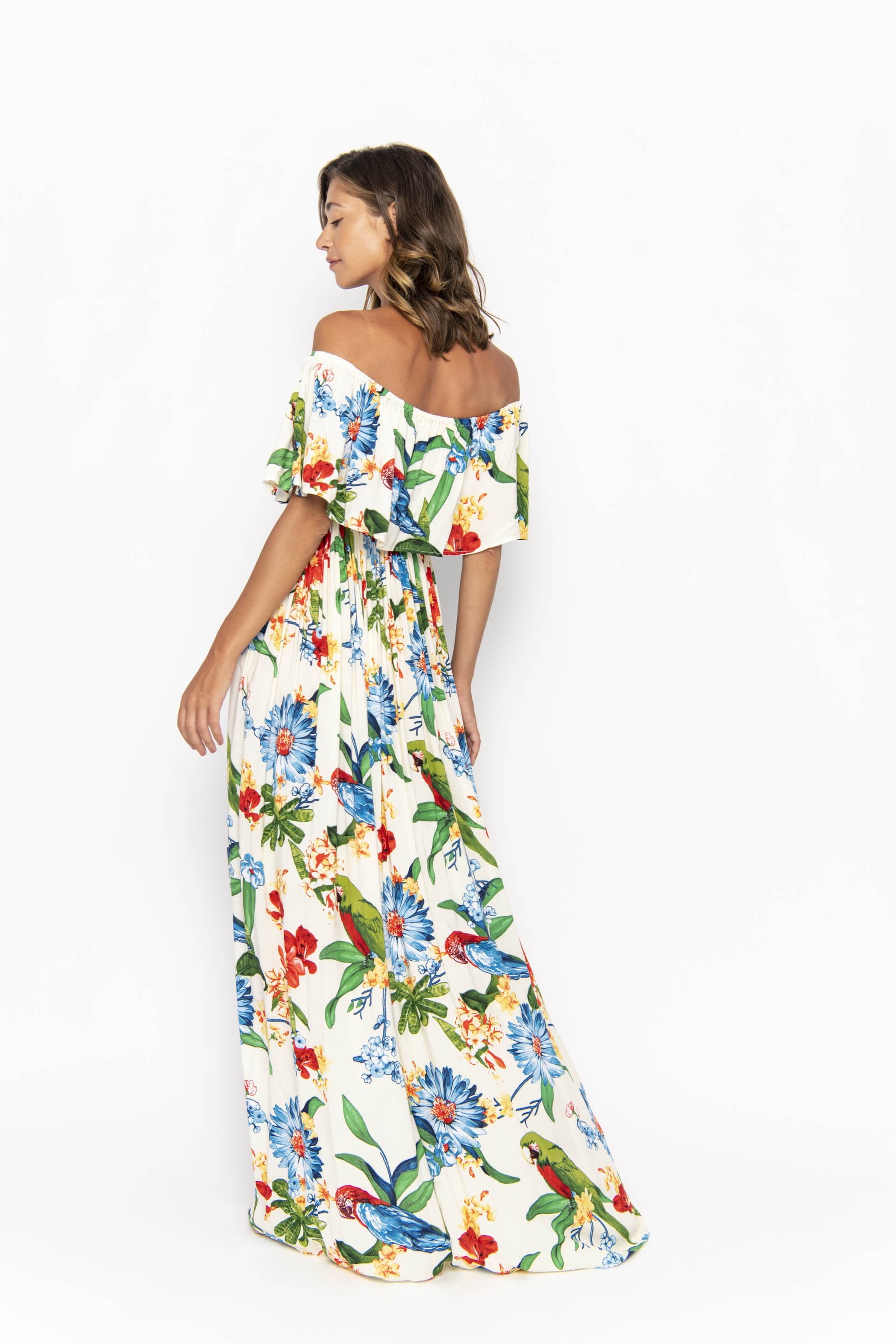 clothing wholesale, maxi dress, wholesale, women wholesale Safia, Tropical, Eco Rayon, Maxi Dress, Wholesale