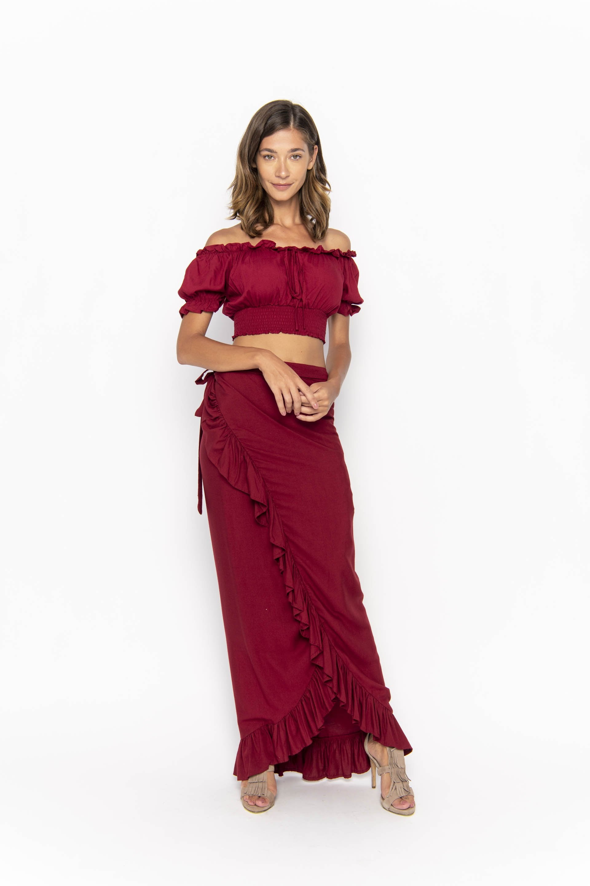 bottom, clothing wholesale, wholesale, women wholesale Wrap, Plain, Eco Rayon, Maxi Skirt, Wholesale