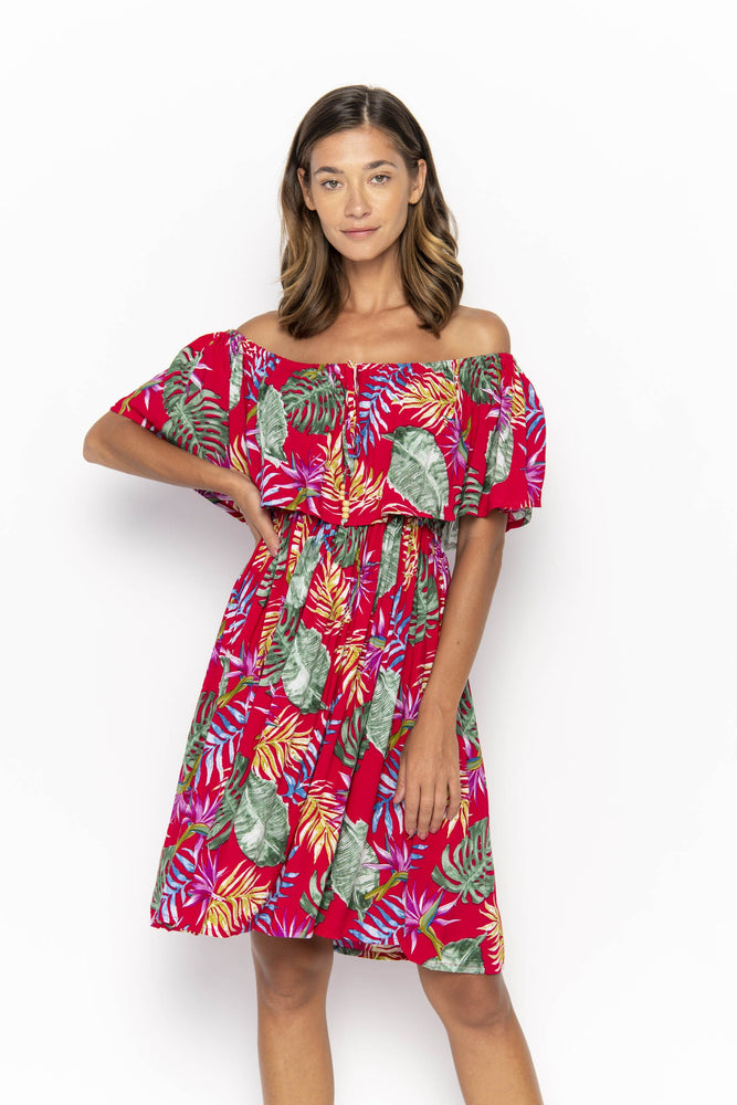 clothing wholesale, mini dress, wholesale, women wholesale Safia, Tropical, Eco Rayon Mini Dress, Wholesale