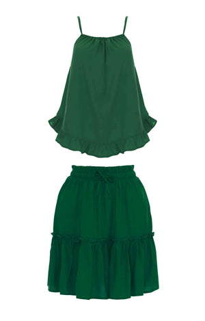
                  
                    resortwear set Set Catty Camisole-Mini Skirt Frill, Plain, Eco Rayon
                  
                