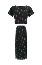 resortwear set Set Cropped Basic-Tulip Maxi Skirt, Tropical, Eco Rayon