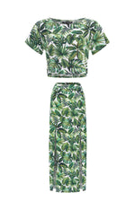 resortwear set Set Cropped Basic-Tulip Maxi Skirt, Tropical, Eco Rayon