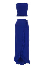 resortwear set Set Carla Tube Top-Wrap Maxi Skirt, Plain, Eco Rayon