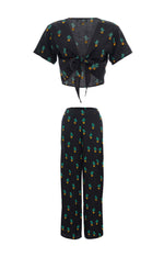 resortwear set Set Cropped Ikat-Long Pant Nala, Tropical, Eco Rayon