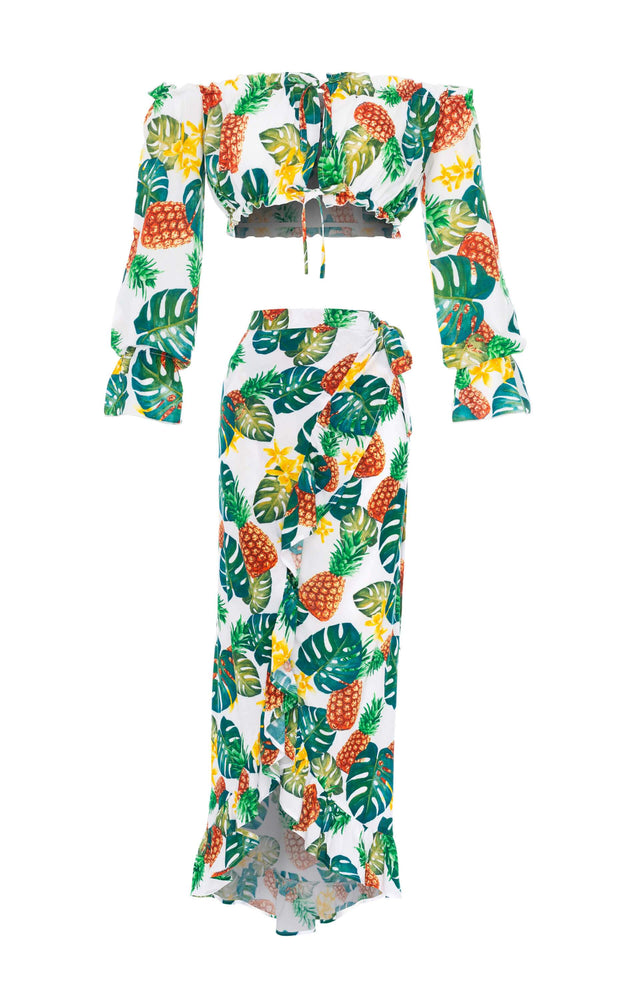 
                  
                    resortwear set Set Cropped Sabrina-Wrap Maxi Skirt, Tropical, Eco Rayon
                  
                