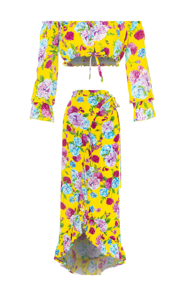 
                  
                    resortwear set Set Cropped Sabrina-Wrap Maxi Skirt, Tropical, Eco Rayon
                  
                