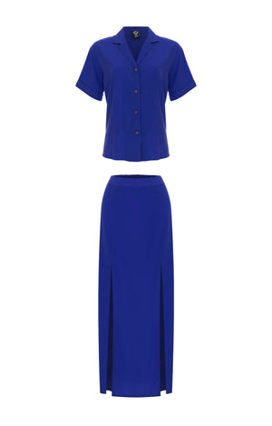 
                  
                    resortwear set Women Short Sleeve Shirt-Tulip Maxi Skirt, Plain, Eco Rayon
                  
                