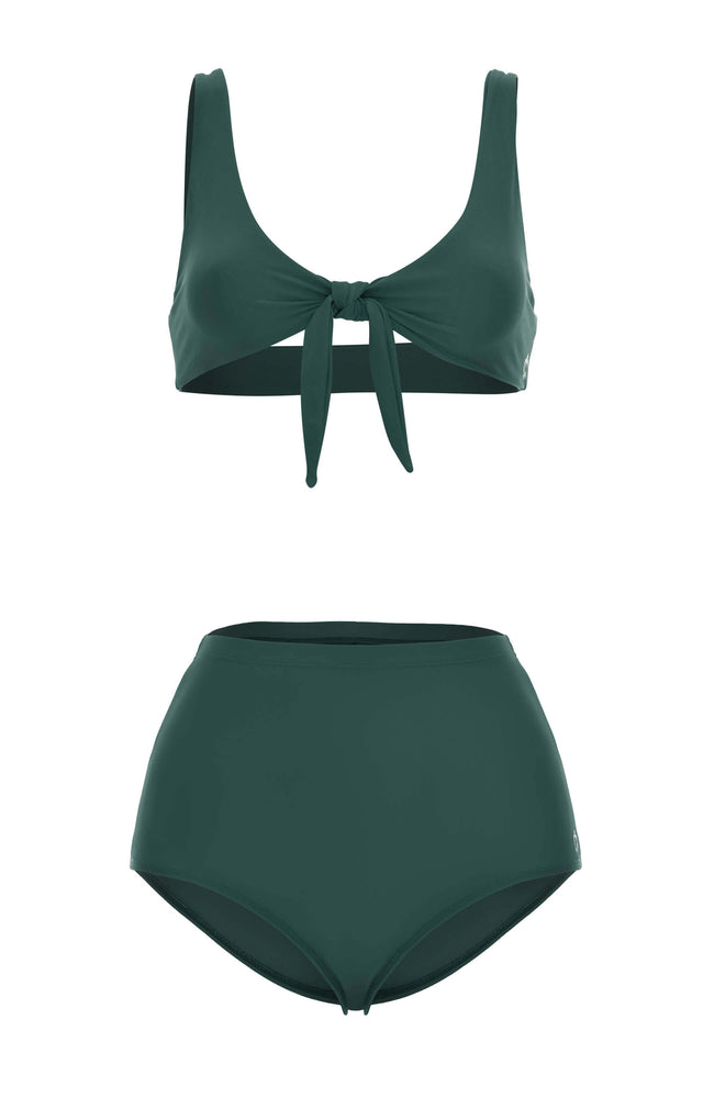 KEALA BIKINIS – High-Waisted Cheeky Bikini Set – Emerald Green