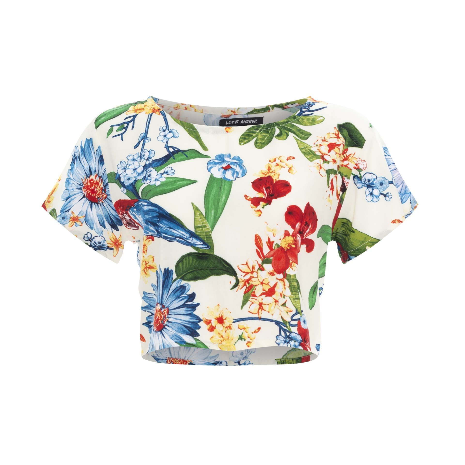 tops, womens Cropped Basic, Tropical, Eco Rayon, Tee Shirt Top