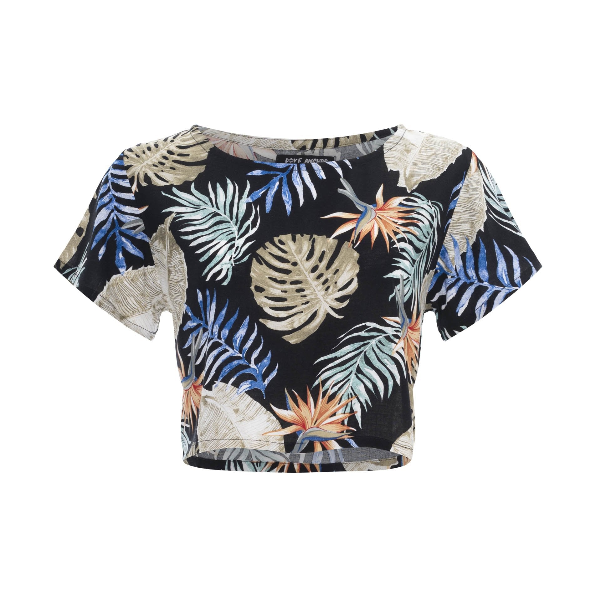 clothing wholesale, tops, wholesale, women wholesale Cropped Basic, Tropical, Eco Rayon, Tee Shirt Top, Wholesale