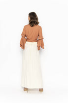 clothing wholesale, tops, wholesale, women wholesale Cropped Gypsy, Plain, Eco Rayon, V Neck, Long Flounce  Sleeve Top, Wholesale
