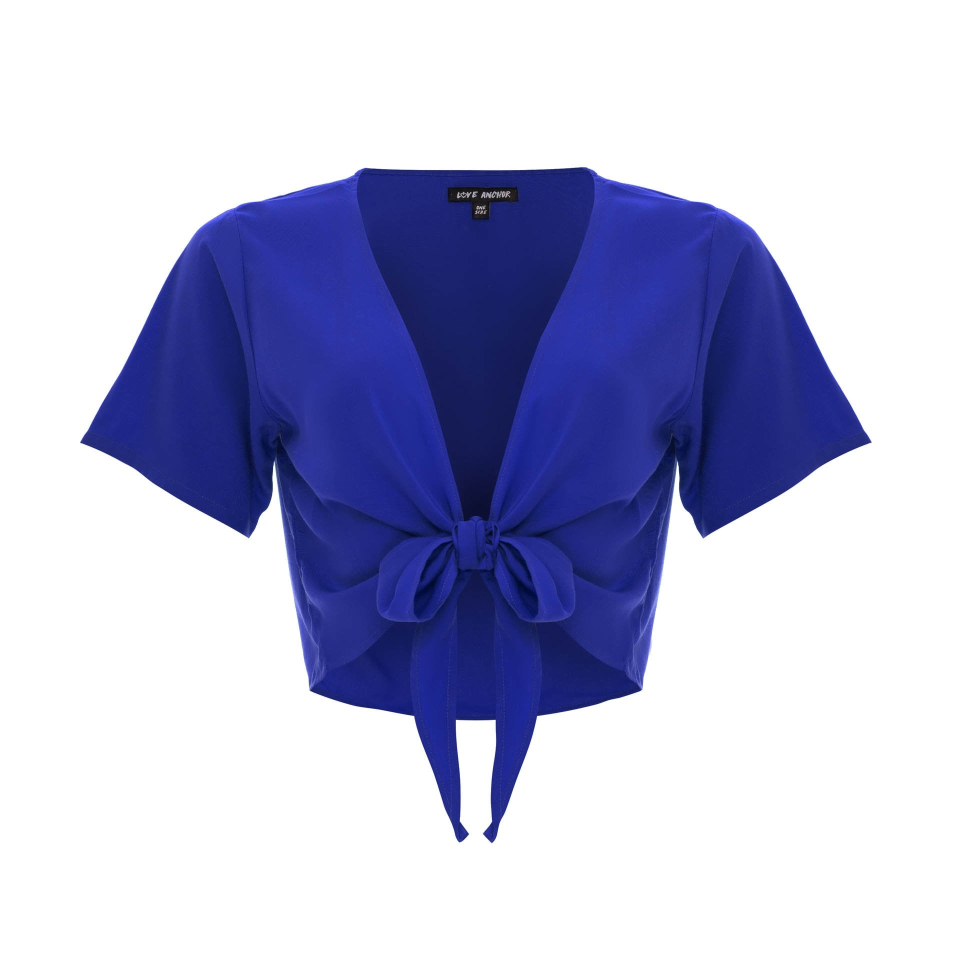 clothing wholesale, tops, wholesale, women wholesale Cropped Ikat, Plain, Eco Rayon V Neck, Short Sleeve Tie Top, Wholesale