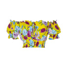 clothing wholesale, tops, wholesale, women wholesale Cropped March, Tropical, Eco Rayon, Off  The Shoulder, Short Sleeved Top, Wholesale