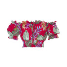 tops, womens Cropped March, Tropical, Eco Rayon, Off  The Shoulder, Short Sleeved Top