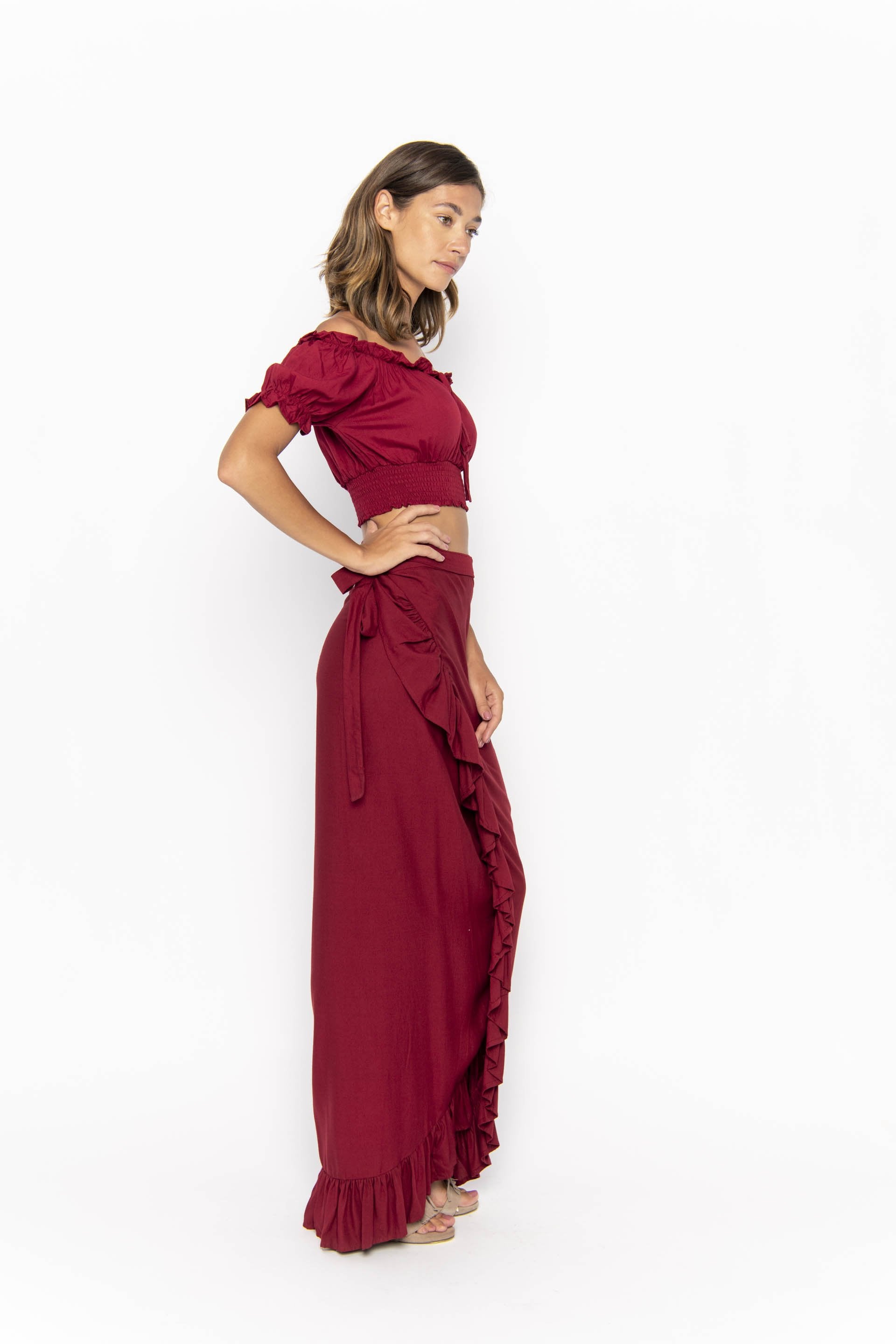 tops, womens Cropped March, Plain, Eco Rayon, Off  The Shoulder, Short Sleeved Top