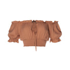 tops, womens Cropped March, Plain, Eco Rayon, Off  The Shoulder, Short Sleeved Top