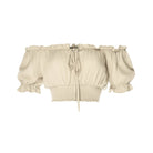 tops, womens Cropped March, Plain, Eco Rayon, Off  The Shoulder, Short Sleeved Top