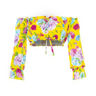 clothing wholesale, tops, wholesale, women wholesale Cropped Sabrina, Tropical, Eco Rayon Long Sleeved Top, Wholesale