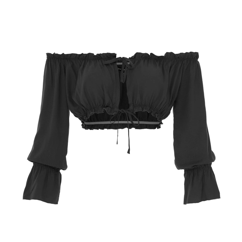 
                  
                    tops, womens Cropped Sabrina, Plain, Eco Rayon Long Sleeved Top
                  
                