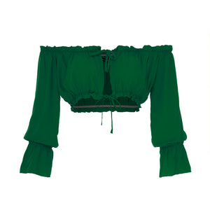 
                  
                    tops, womens Cropped Sabrina, Plain, Eco Rayon Long Sleeved Top
                  
                