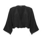 clothing wholesale, tops, wholesale, women wholesale Sakura, Plain, Eco Rayon Long Sleeved, Deep V Neck Crop Top, Wholesale