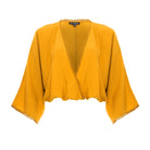 clothing wholesale, tops, wholesale, women wholesale Sakura, Plain, Eco Rayon Long Sleeved, Deep V Neck Crop Top, Wholesale