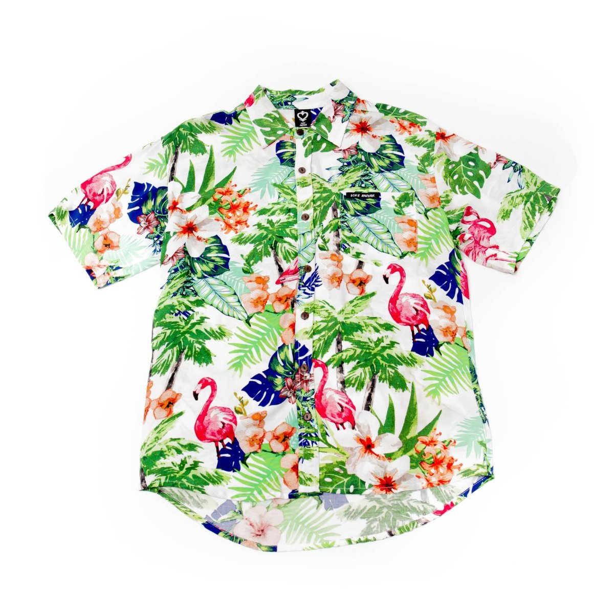 Mans Shirt Tropical 164 White - Love Anchor Bali