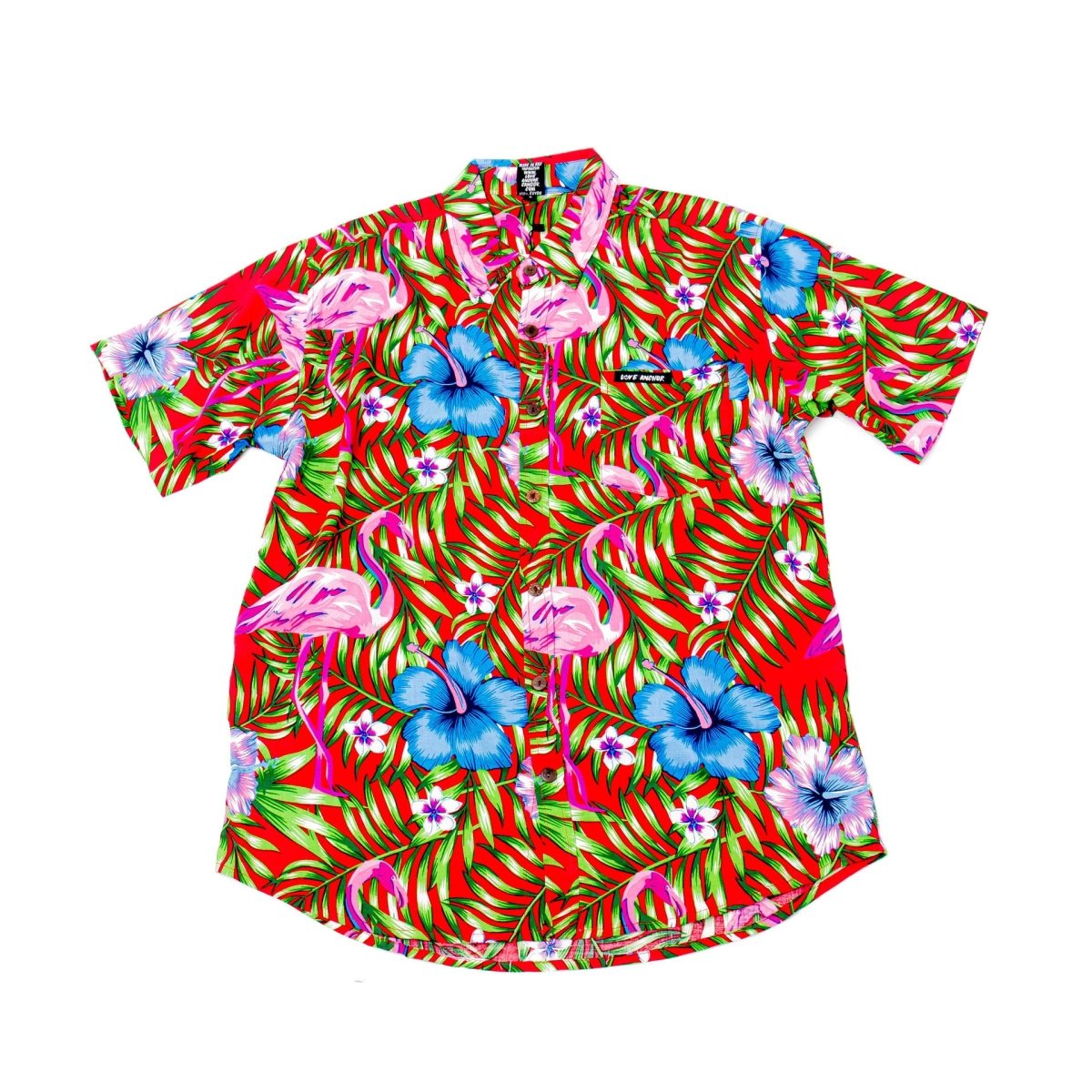 Mans Shirt Tropical 196 Red - Love Anchor Bali