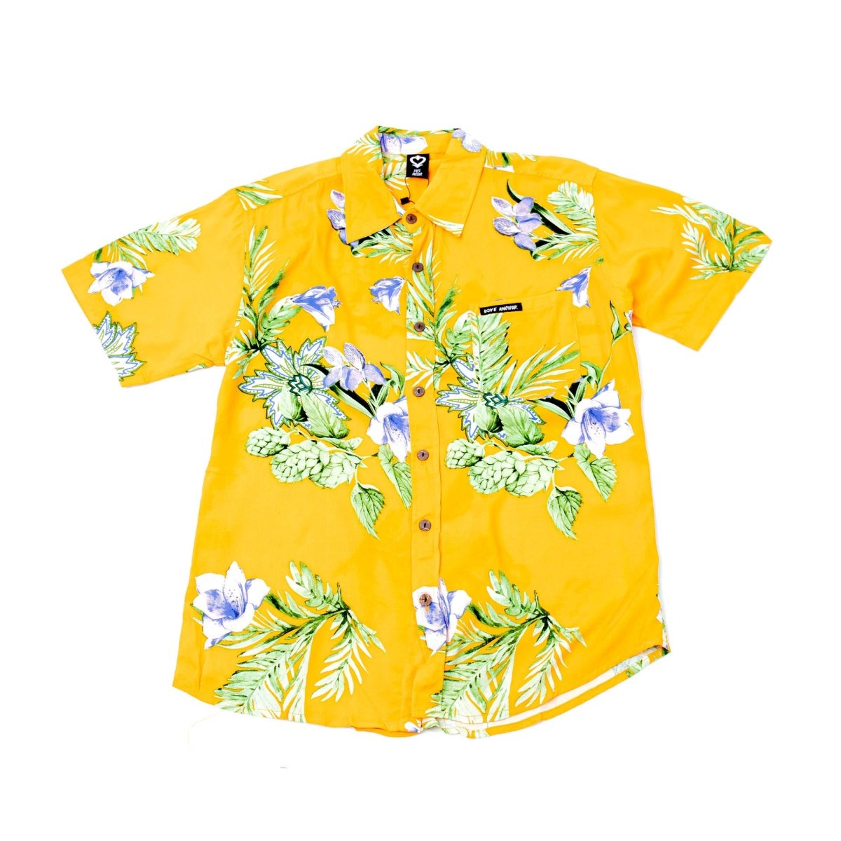 Mans Shirt Tropical 74 Yellow - Love Anchor Bali