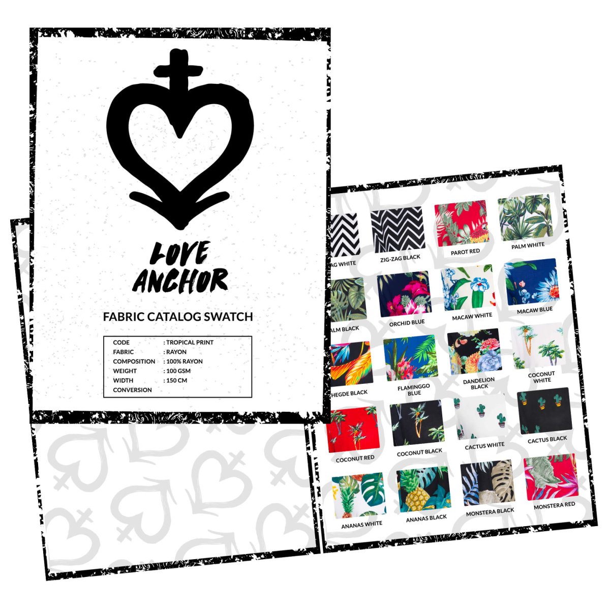 Rayon Motif - Love Anchor Bali