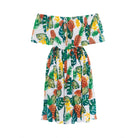 Safia, Tropical Monstera Red, Mini Dress - Love Anchor Bali