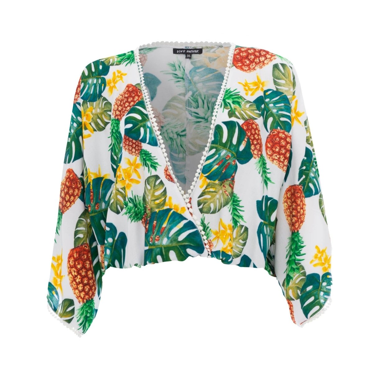 Sakura, Tropical, Long Sleeved Crop Top, Wholesale - Love Anchor Bali
