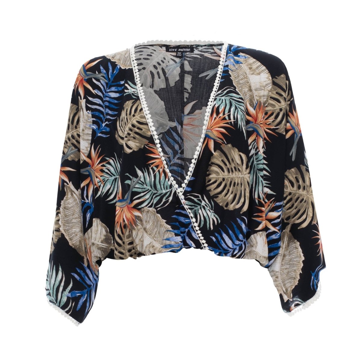 Sakura, Tropical, Long Sleeved Crop Top, Wholesale - Love Anchor Bali