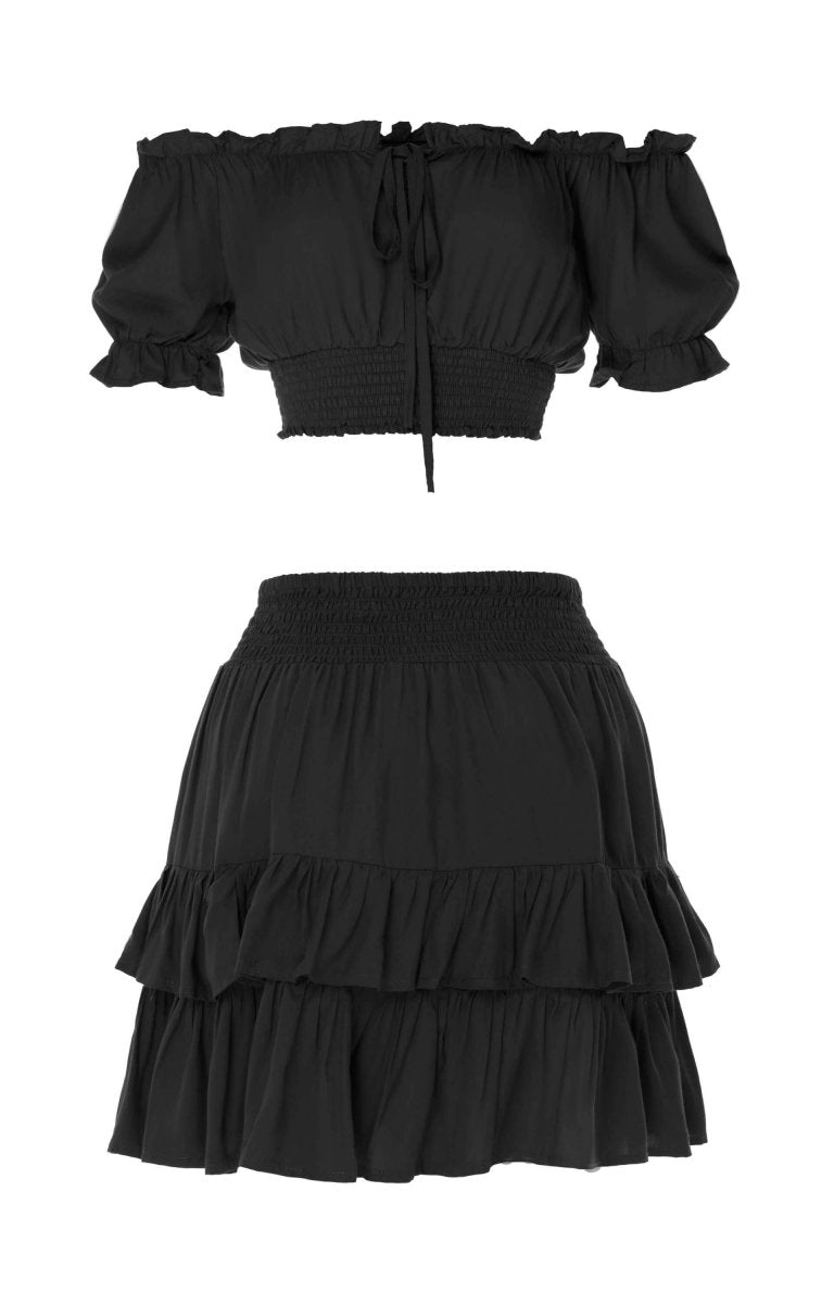 Starter Kit Set Top Crop March - Mini Skirt Rumble Plain - Love Anchor Bali
